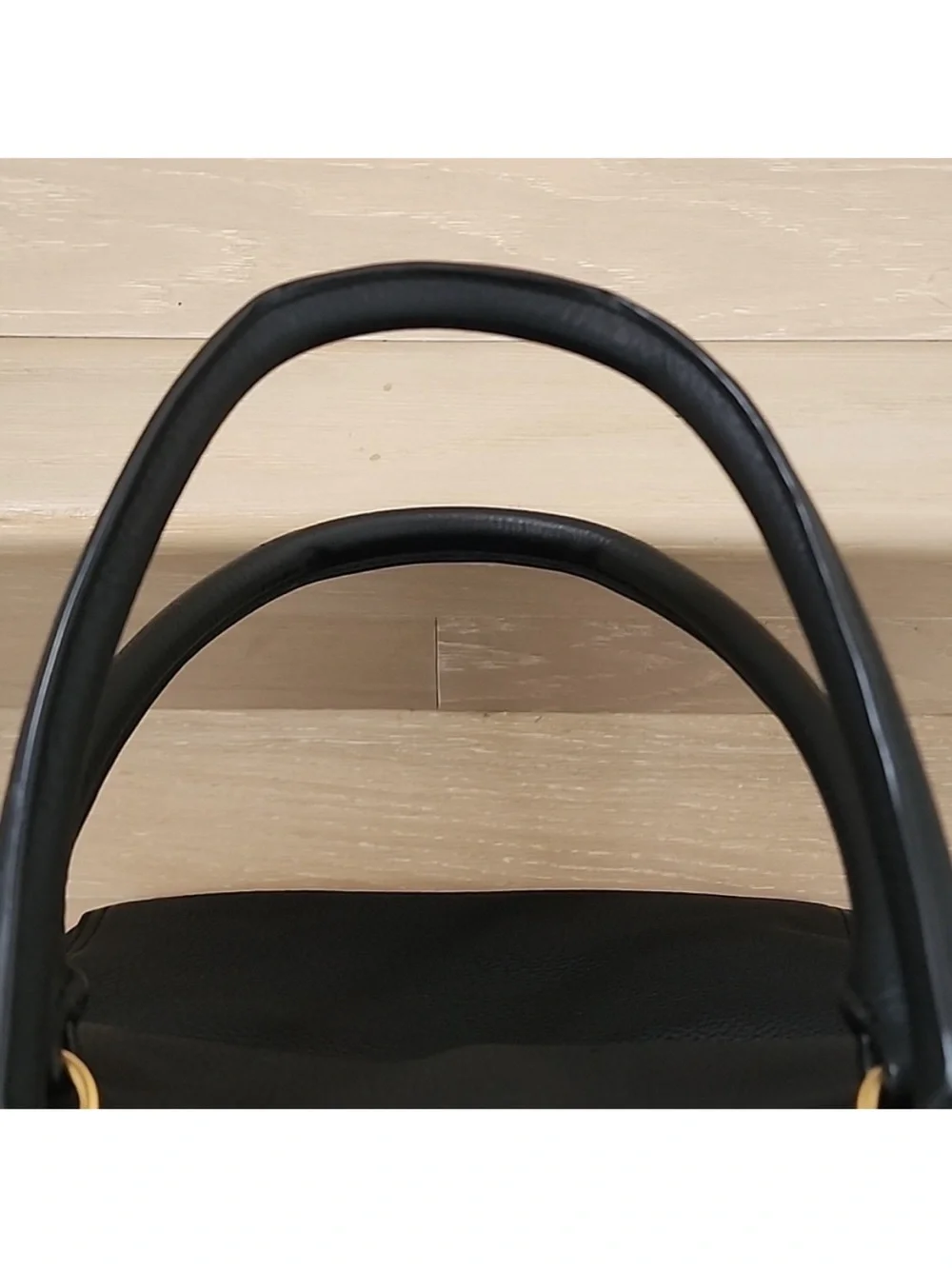 Tory Burch Black half moon Leather satchel tote Bag with Gold Hardware Brand New